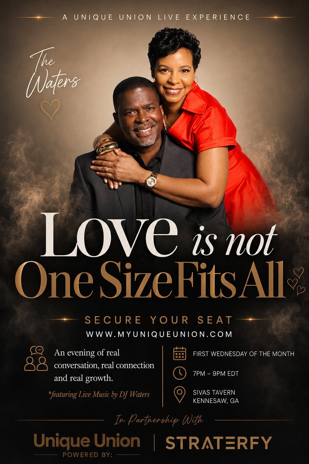 Love Is Not One Size Fits All Unique Union Live Experience flyer